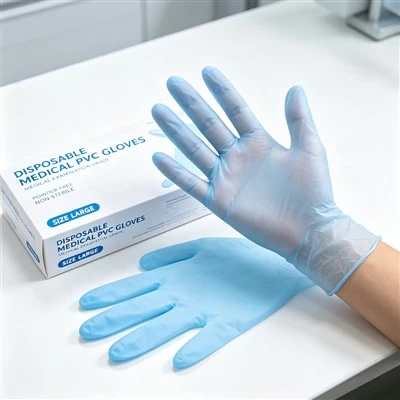 Luvas médicas descartáveis ​​de PVC